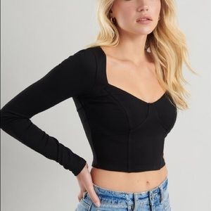 💕garage bustier long sleeve tee in black💕